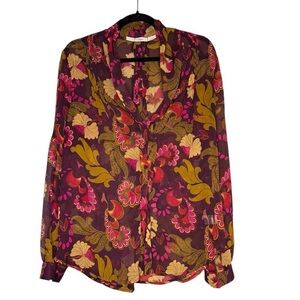 Gibson Blouse Sheer Paisley Boho Size Large